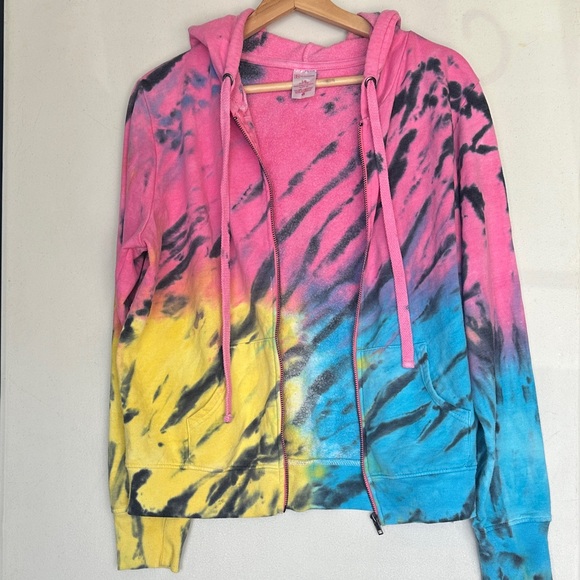 No Boundaries Multicolor Tie-Dye Zip-Up Hoodie - Picture 7 of 7